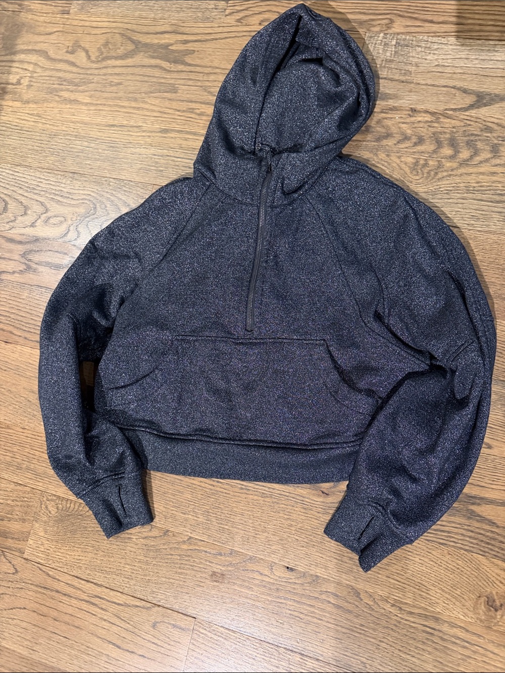 Lululemon Sparkle Black Cropped Hoodie